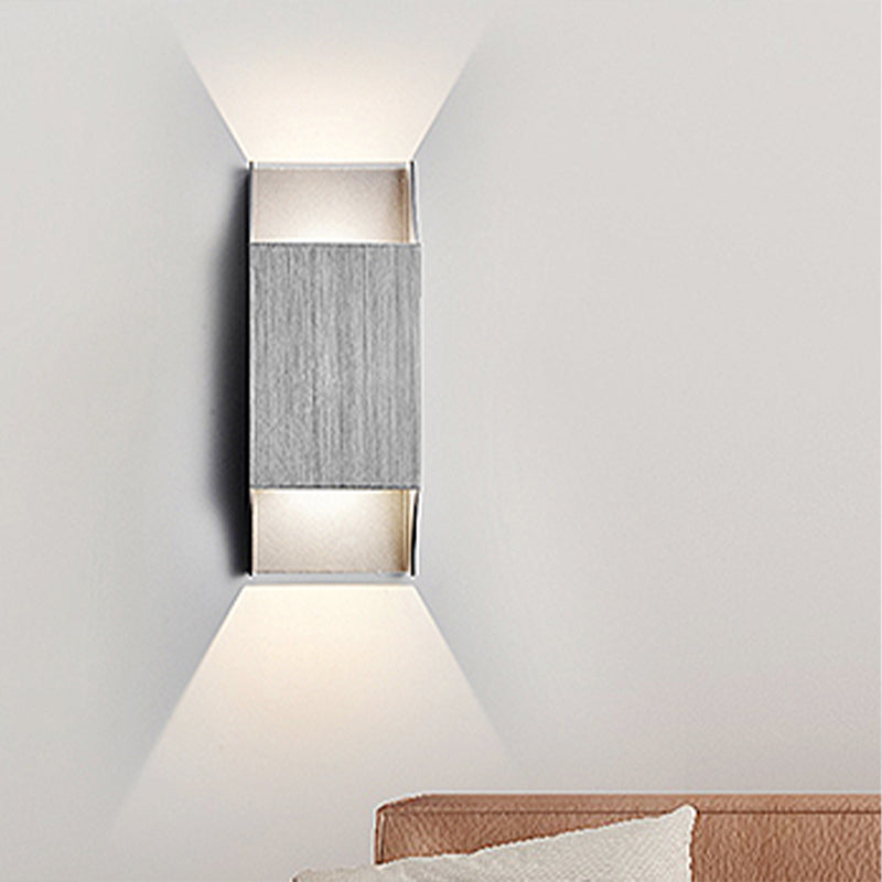 Lisslune | 1 Light Bedroom Up and Down LED Wall Lamp with Geometric Metal Shade Black/Grey/White Wall Mount Light