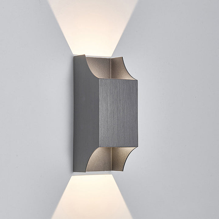 Lisslune | 1 Light Bedroom Up and Down LED Wall Lamp with Geometric Metal Shade Black/Grey/White Wall Mount Light