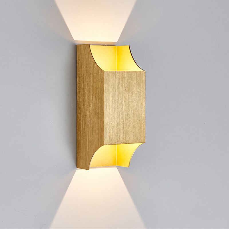 Lisslune | 1 Light Bedroom Up and Down LED Wall Lamp with Geometric Metal Shade Black/Grey/White Wall Mount Light