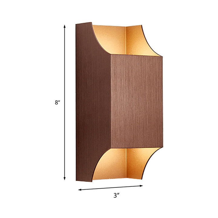 Lisslune | 1 Light Bedroom Up and Down LED Wall Lamp with Geometric Metal Shade Black/Grey/White Wall Mount Light