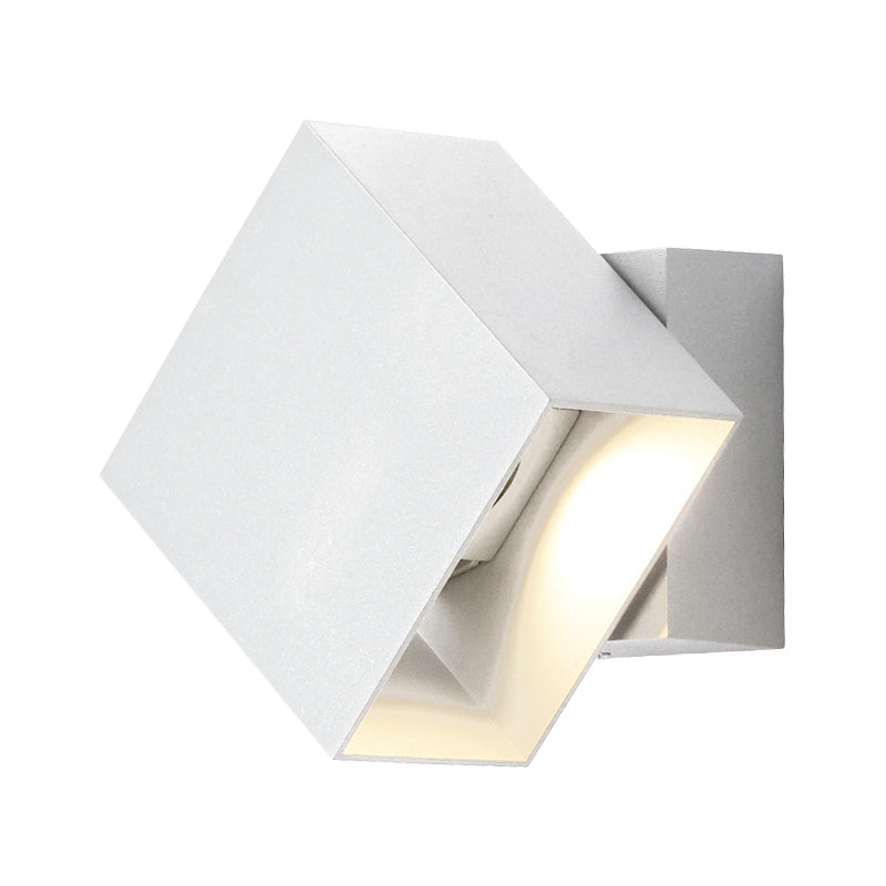 Lisslune | Cube Up and Down LED Wall Light Contemporary Metal Black/Grey/White Outdoor Wall Light with Adjustable Angle