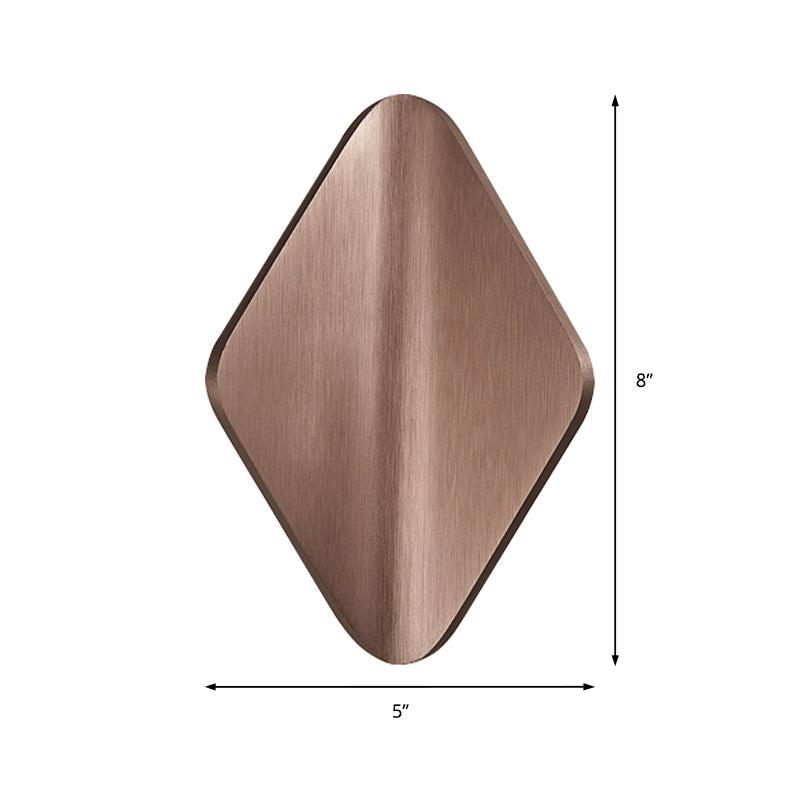 Lisslune | Concave Rhombus Metal Wall Light Modern LED Black/Gold/Coffee Wall Light Light for Living Room