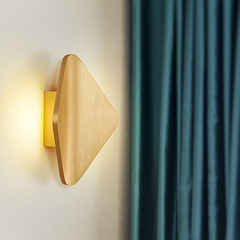 Lisslune | Concave Rhombus Metal Wall Light Modern LED Black/Gold/Coffee Wall Light Light for Living Room