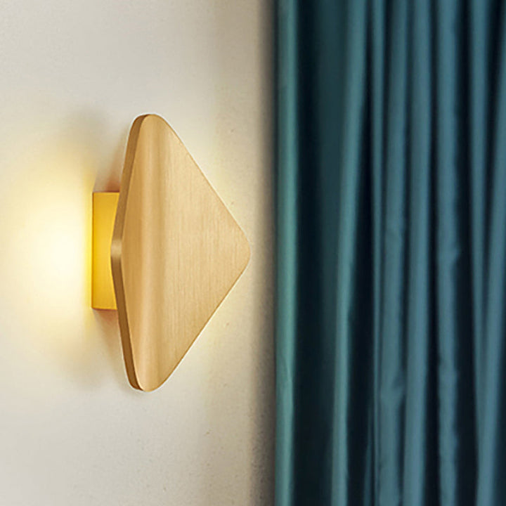 Lisslune | Concave Rhombus Metal Wall Light Modern LED Black/Gold/Coffee Wall Light Light for Living Room