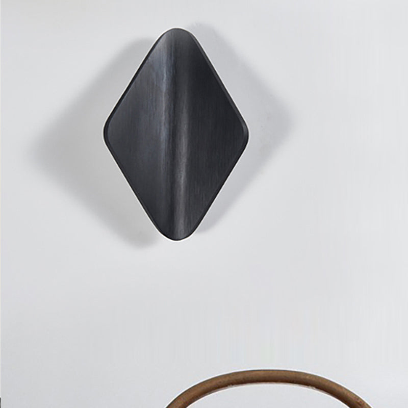 Lisslune | Concave Rhombus Metal Wall Light Modern LED Black/Gold/Coffee Wall Light Light for Living Room