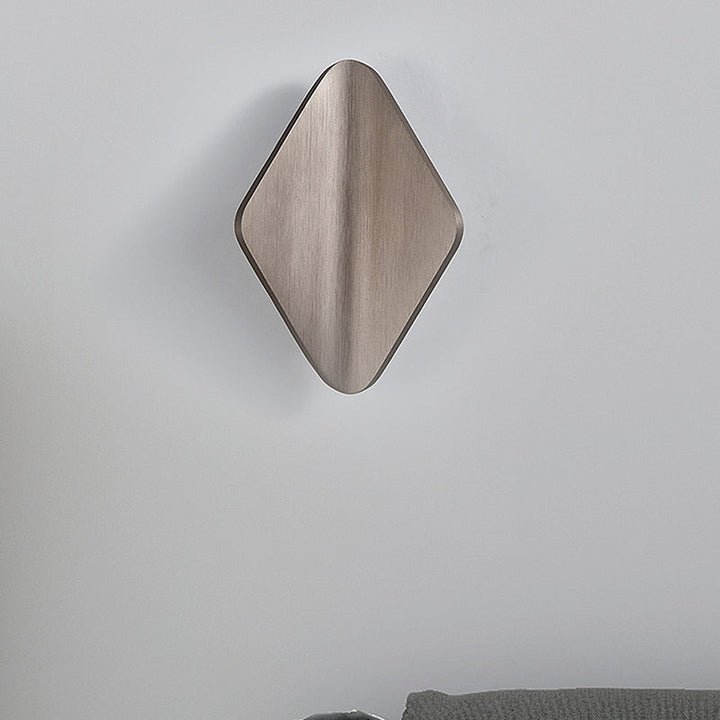 Lisslune | Concave Rhombus Metal Wall Light Modern LED Black/Gold/Coffee Wall Light Light for Living Room