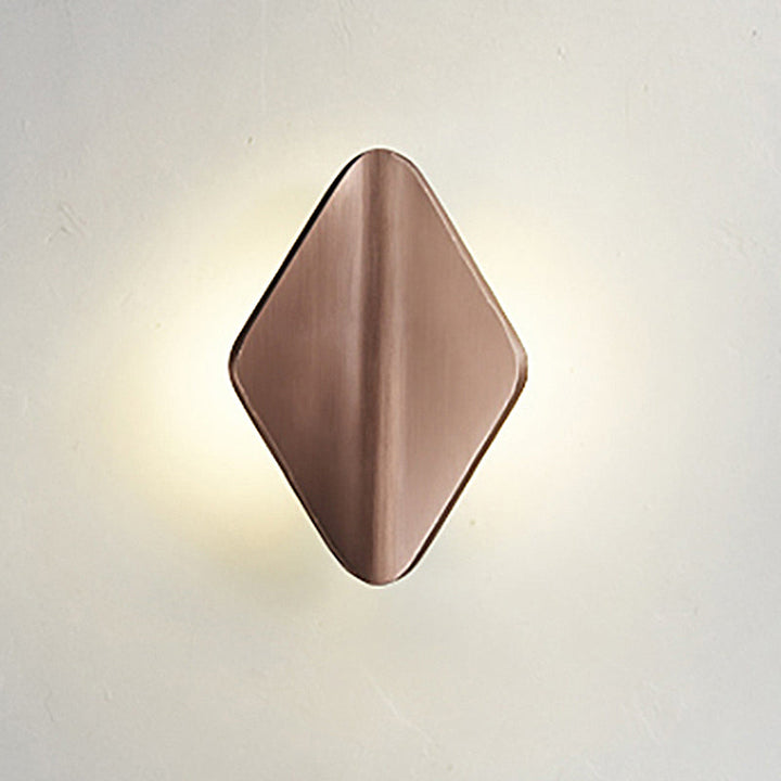 Lisslune | Concave Rhombus Metal Wall Light Modern LED Black/Gold/Coffee Wall Light Light for Living Room