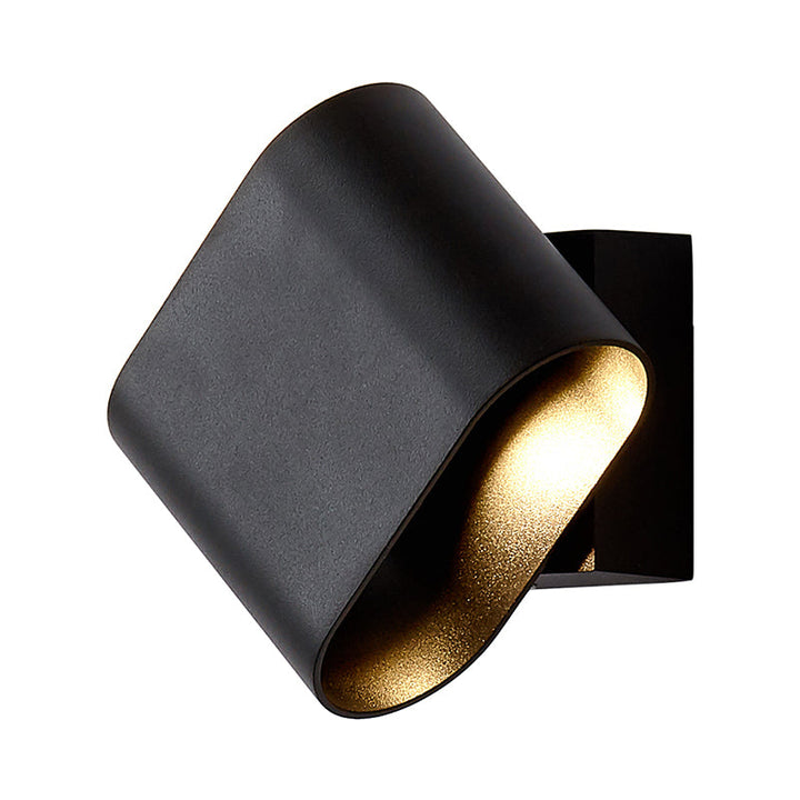 Skørter | Round Edge Cube Wall Sconce Light Simple Metal LED Black/Grey/White Wall Mount Light for Hallway