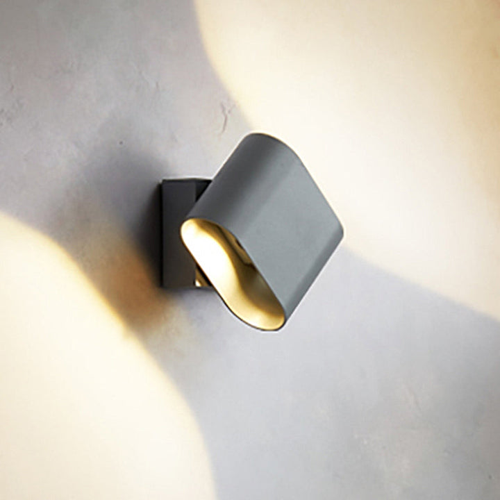 Skørter | Round Edge Cube Wall Sconce Light Simple Metal LED Black/Grey/White Wall Mount Light for Hallway