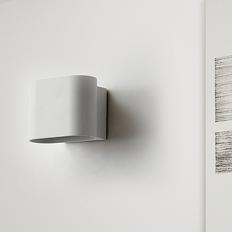 Skørter | Round Edge Cube Wall Sconce Light Simple Metal LED Black/Grey/White Wall Mount Light for Hallway