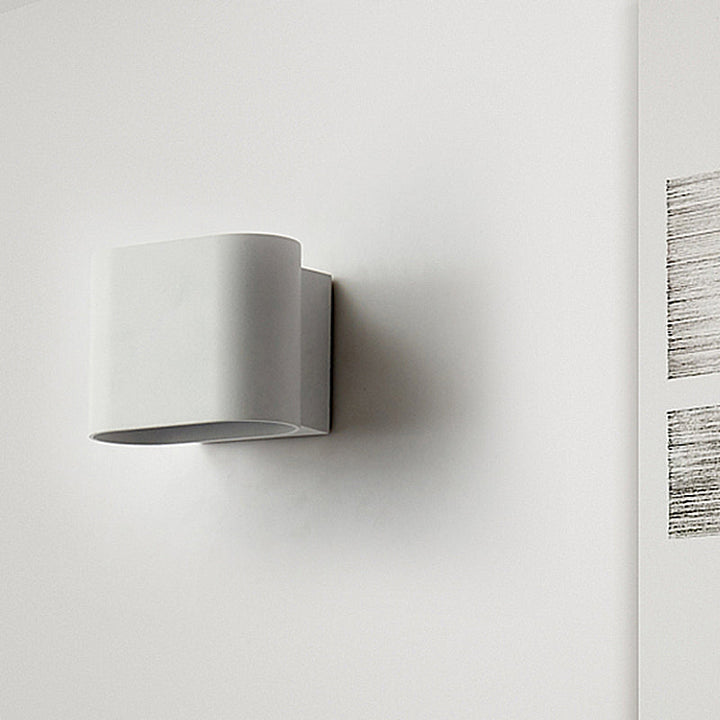 Skørter | Round Edge Cube Wall Sconce Light Simple Metal LED Black/Grey/White Wall Mount Light for Hallway