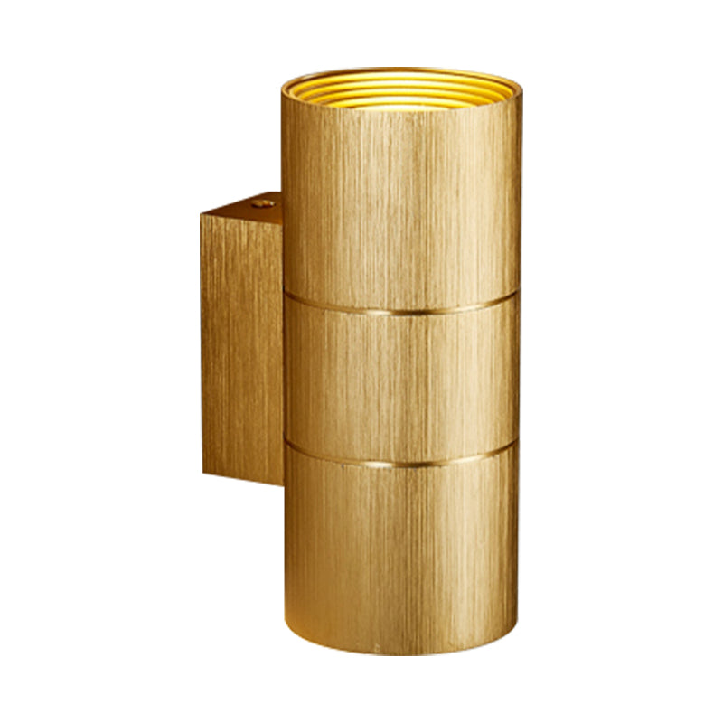 Lisslune | Tubular LED Up and Down Wall Lamp Modern Metal 1 Light Black/Grey/Gold Wall Lamp for Bathroom