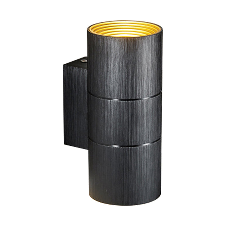 Lisslune | Tubular LED Up and Down Wall Lamp Modern Metal 1 Light Black/Grey/Gold Wall Lamp for Bathroom