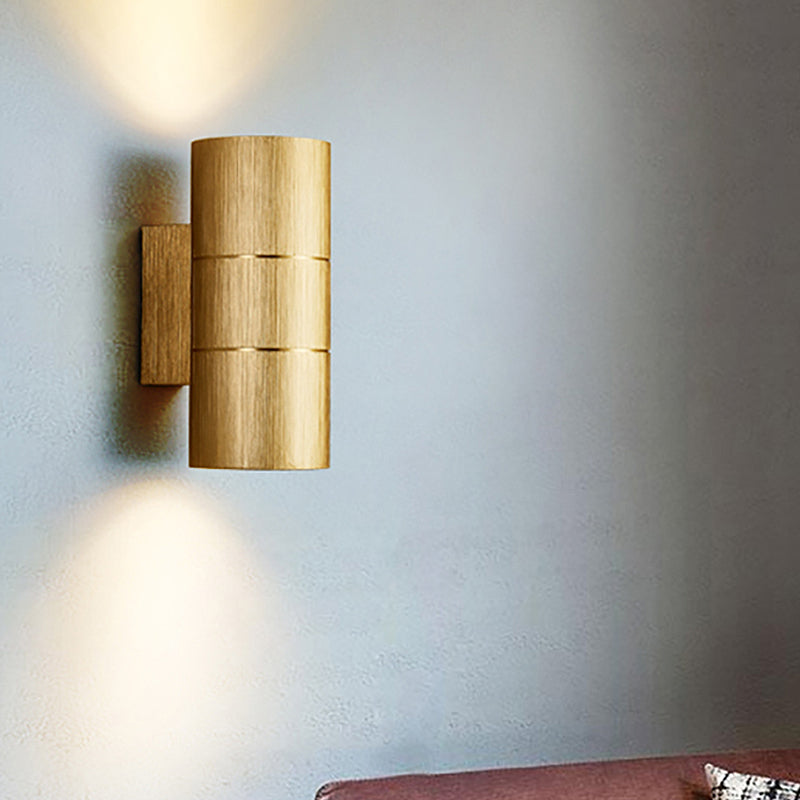 Lisslune | Tubular LED Up and Down Wall Lamp Modern Metal 1 Light Black/Grey/Gold Wall Lamp for Bathroom