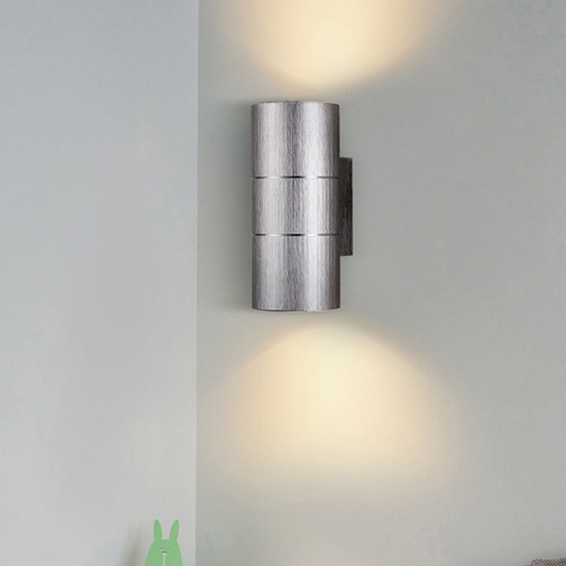 Lisslune | Tubular LED Up and Down Wall Lamp Modern Metal 1 Light Black/Grey/Gold Wall Lamp for Bathroom