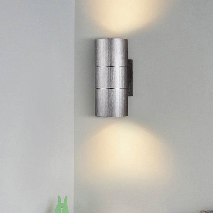Lisslune | Tubular LED Up and Down Wall Lamp Modern Metal 1 Light Black/Grey/Gold Wall Lamp for Bathroom