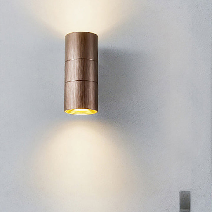 Lisslune | Tubular LED Up and Down Wall Lamp Modern Metal 1 Light Black/Grey/Gold Wall Lamp for Bathroom