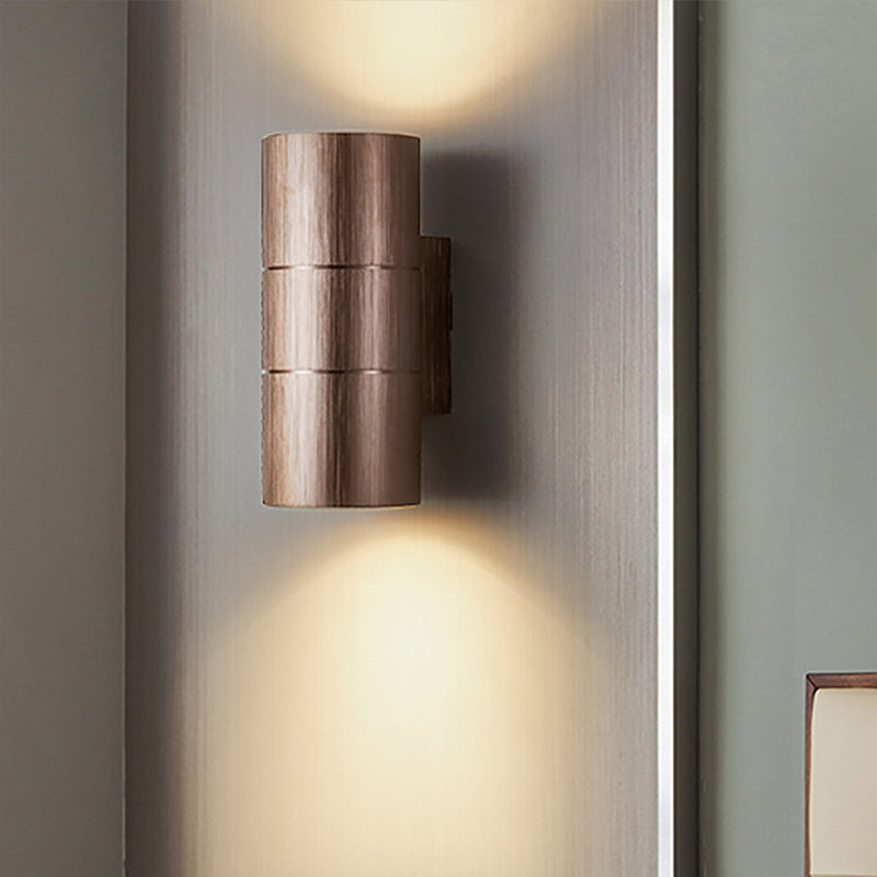 Lisslune | Tubular LED Up and Down Wall Lamp Modern Metal 1 Light Black/Grey/Gold Wall Lamp for Bathroom