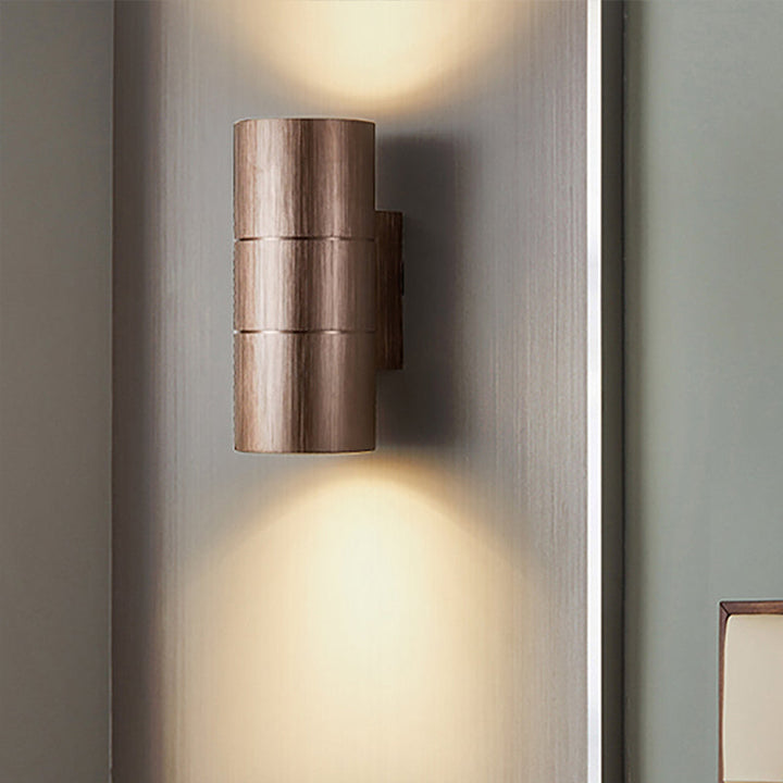 Lisslune | Tubular LED Up and Down Wall Lamp Modern Metal 1 Light Black/Grey/Gold Wall Lamp for Bathroom