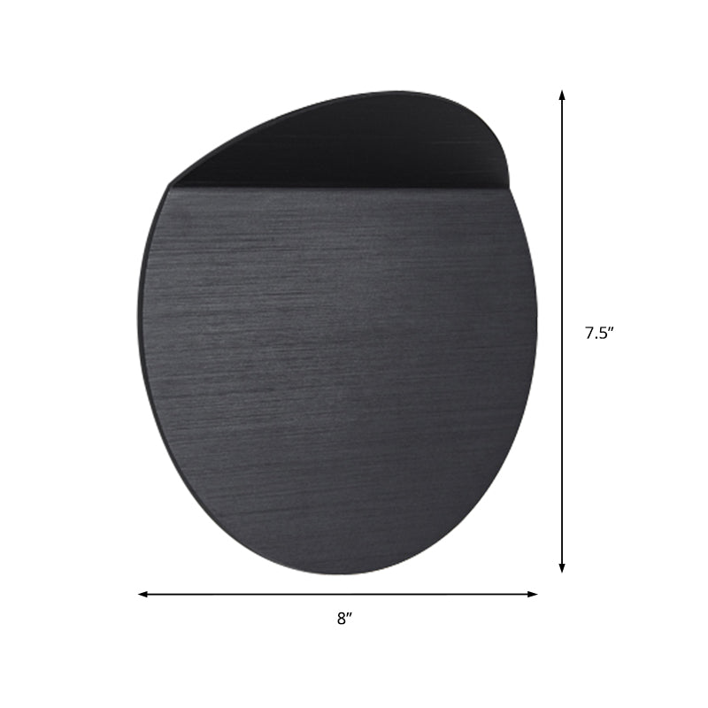 Lisslune | Contemporary round metal wall light black/gray/white LED wall-mounted light for hallway