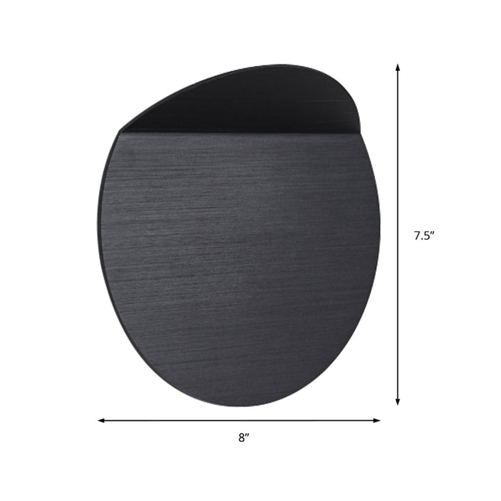 Lisslune | Contemporary round metal wall light black/gray/white LED wall-mounted light for hallway