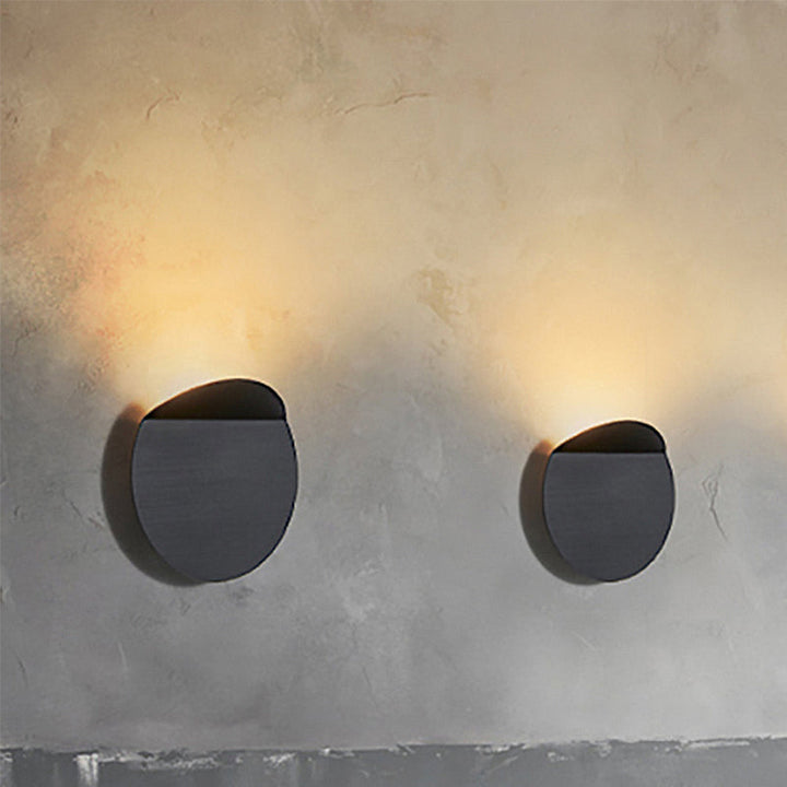 Lisslune | Contemporary round metal wall light black/gray/white LED wall-mounted light for hallway