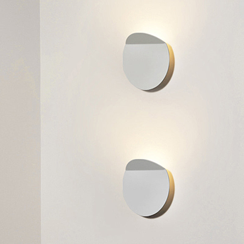 Lisslune | Contemporary round metal wall light black/gray/white LED wall-mounted light for hallway