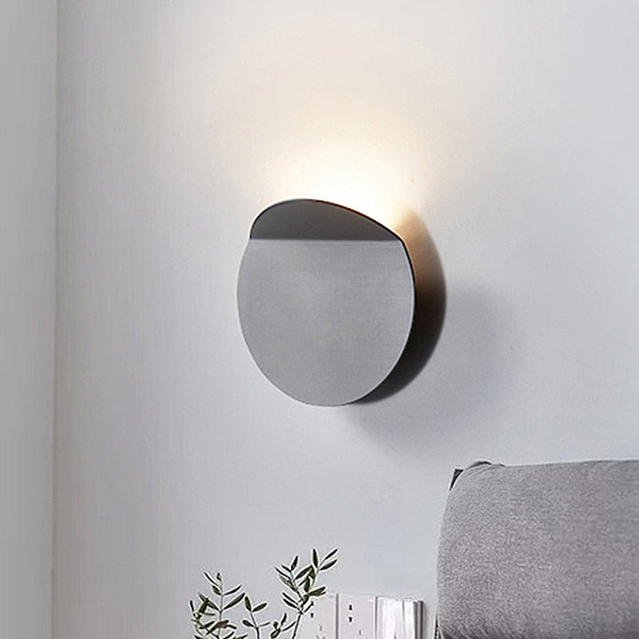 Lisslune | Contemporary round metal wall light black/gray/white LED wall-mounted light for hallway