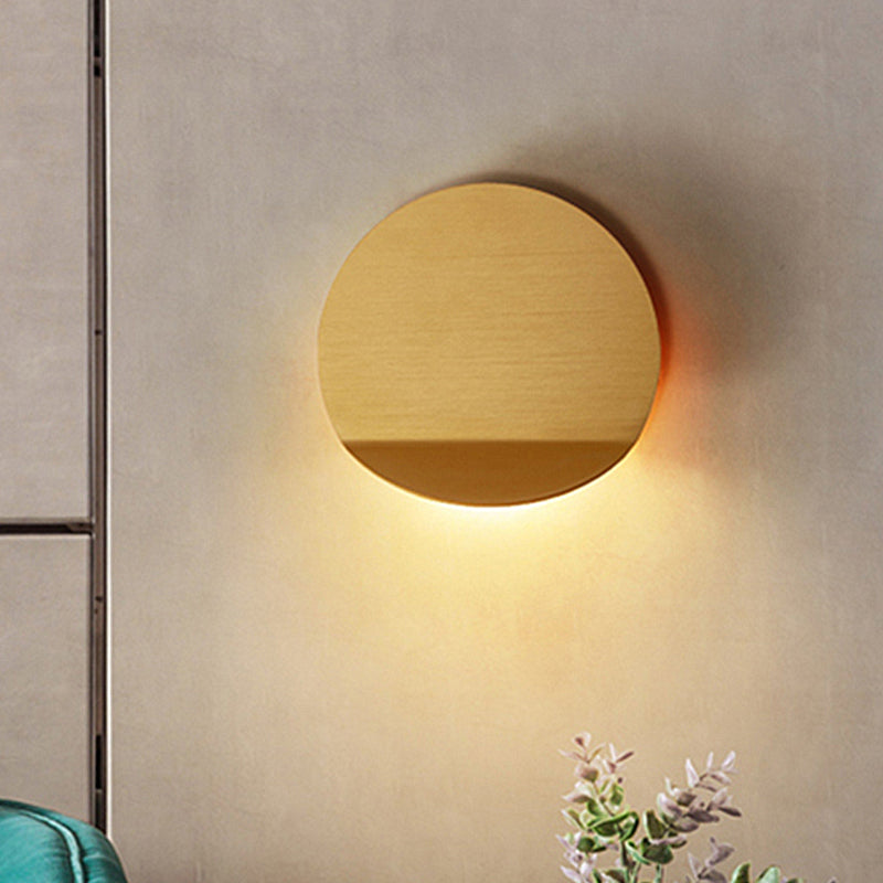 Lisslune | Contemporary round metal wall light black/gray/white LED wall-mounted light for hallway