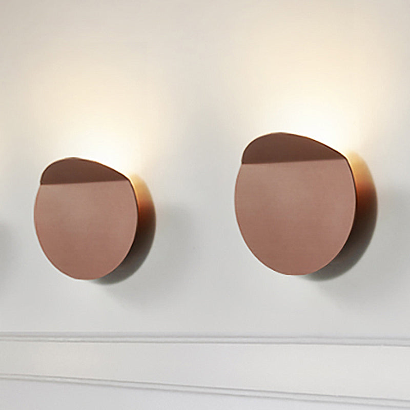 Lisslune | Contemporary round metal wall light black/gray/white LED wall-mounted light for hallway