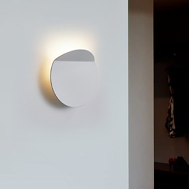 Lisslune | Contemporary round metal wall light black/gray/white LED wall-mounted light for hallway