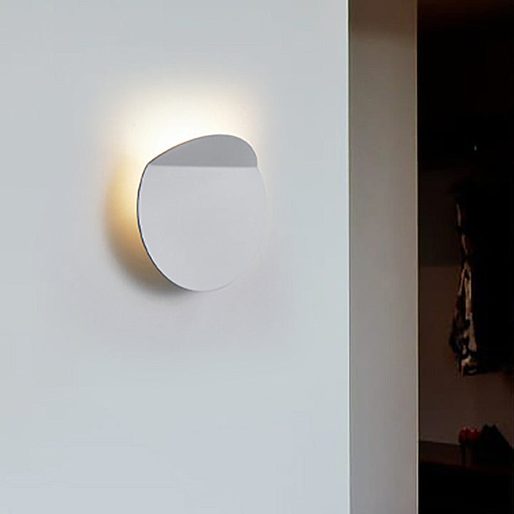 Lisslune | Contemporary round metal wall light black/gray/white LED wall-mounted light for hallway