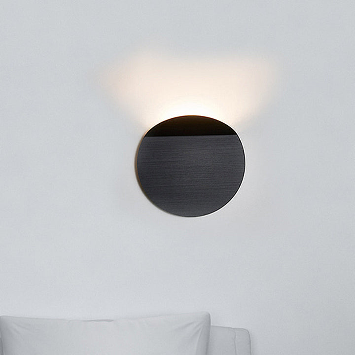 Lisslune | Contemporary round metal wall light black/gray/white LED wall-mounted light for hallway