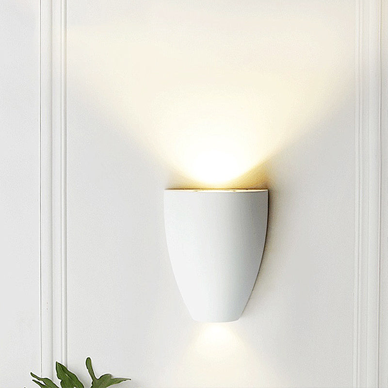 Skørter | Spherical Wall-mounted Light Modern Metal Black/Grey/White LED Up and Down Wall Lamp for Stairs