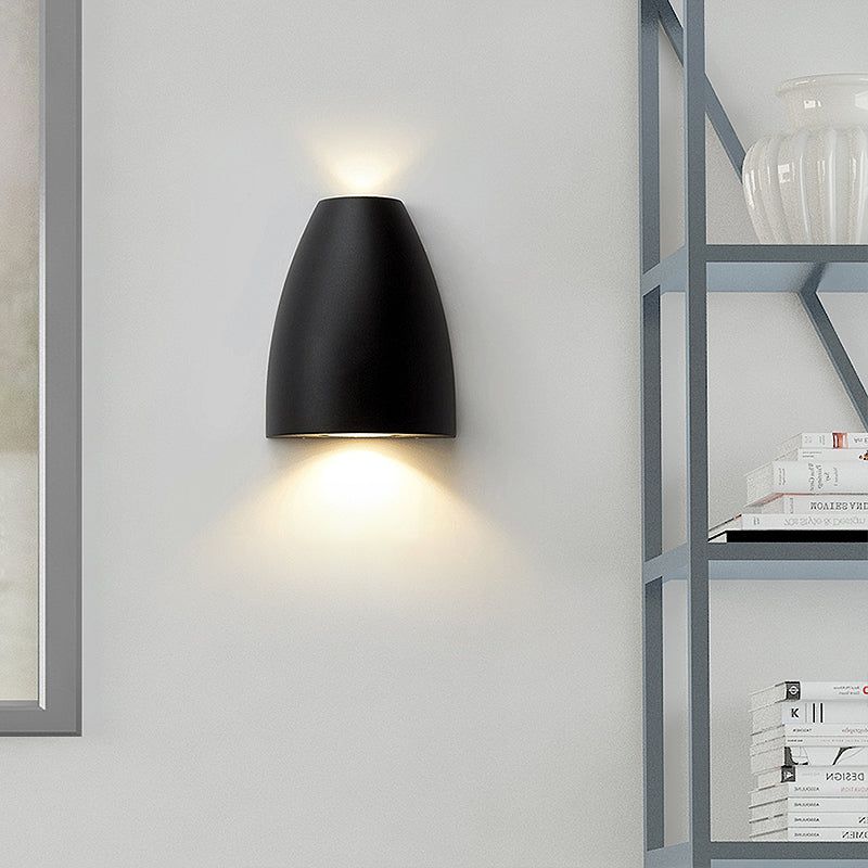 Skørter | Spherical Wall-mounted Light Modern Metal Black/Grey/White LED Up and Down Wall Lamp for Stairs