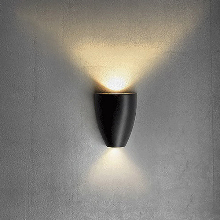 Skørter | Spherical Wall-mounted Light Modern Metal Black/Grey/White LED Up and Down Wall Lamp for Stairs