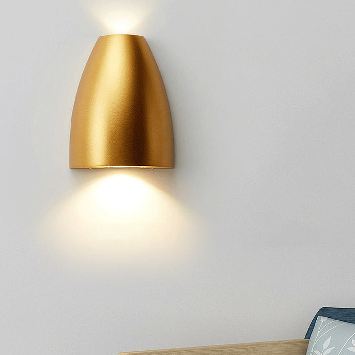 Skørter | Spherical Wall-mounted Light Modern Metal Black/Grey/White LED Up and Down Wall Lamp for Stairs