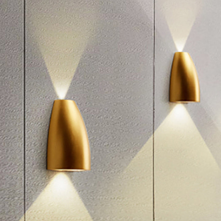 Skørter | Spherical Wall-mounted Light Modern Metal Black/Grey/White LED Up and Down Wall Lamp for Stairs