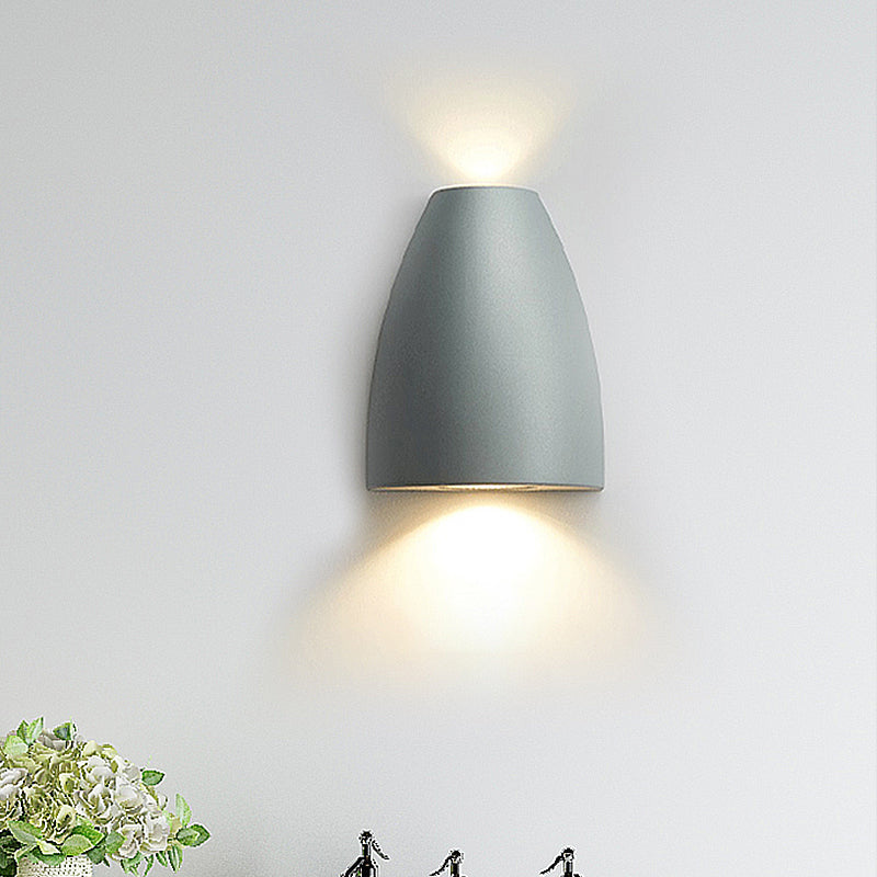Skørter | Spherical Wall-mounted Light Modern Metal Black/Grey/White LED Up and Down Wall Lamp for Stairs