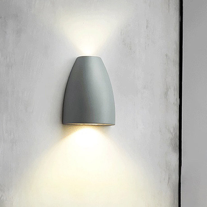 Skørter | Spherical Wall-mounted Light Modern Metal Black/Grey/White LED Up and Down Wall Lamp for Stairs