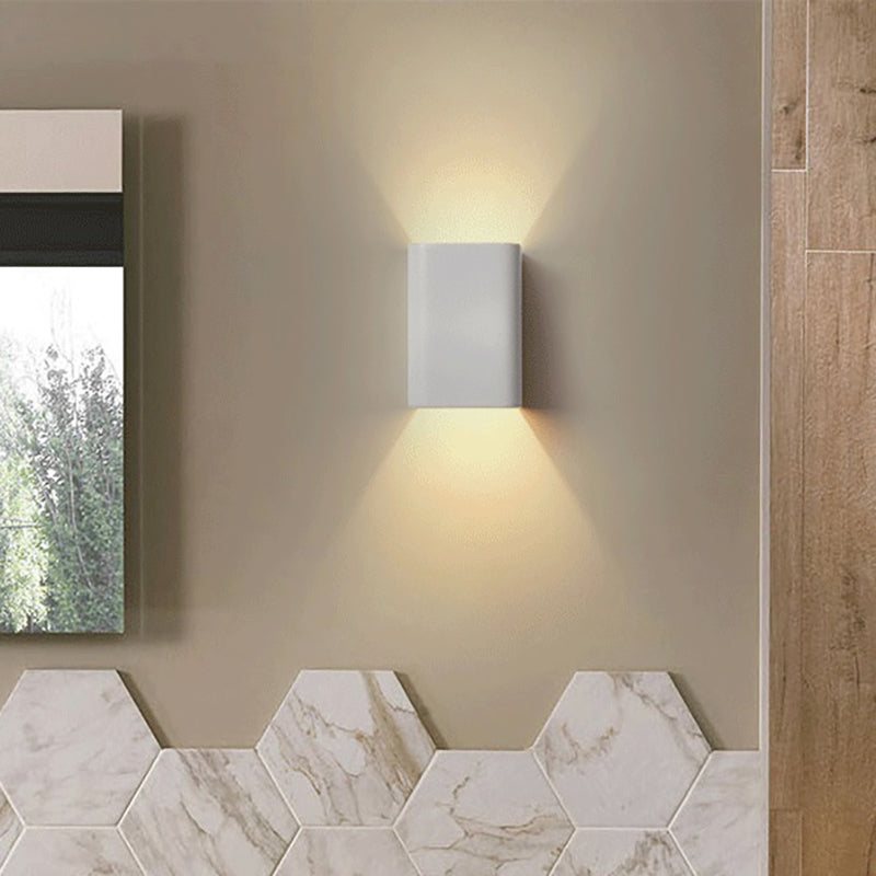 Lisslune | Cubist Metal Up and Down Wall Lamp Contemporary Bronze/Gold/White LED Wall Light for Living Room