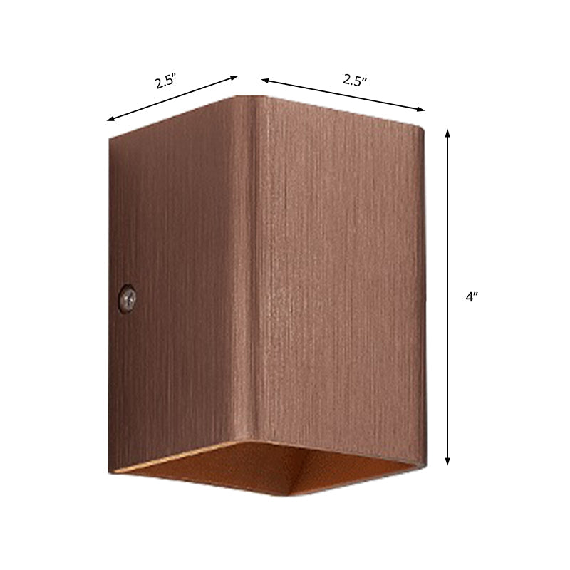 Lisslune | Cubist Metal Up and Down Wall Lamp Contemporary Bronze/Gold/White LED Wall Light for Living Room