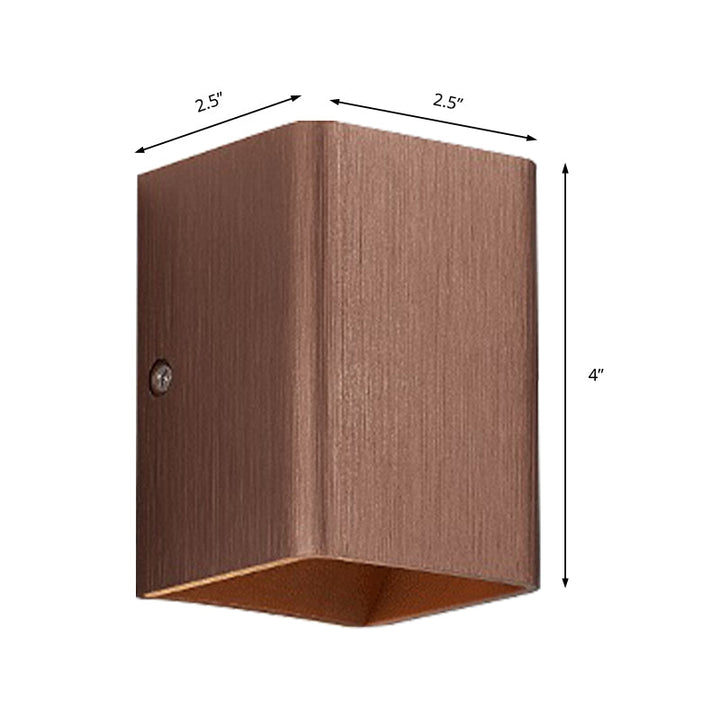 Lisslune | Cubist Metal Up and Down Wall Lamp Contemporary Bronze/Gold/White LED Wall Light for Living Room