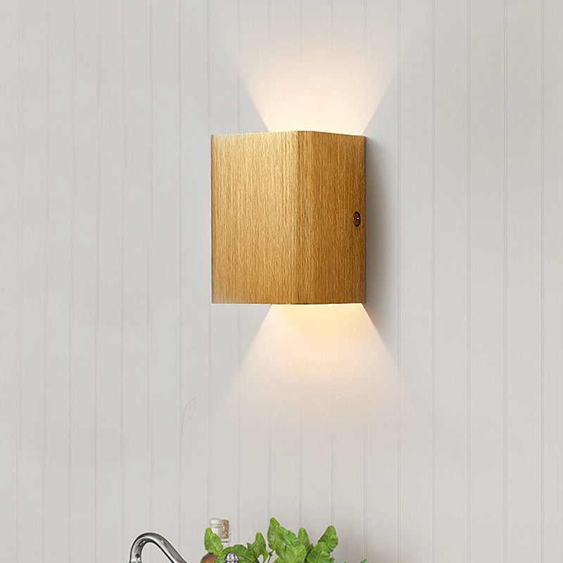 Lisslune | Cubist Metal Up and Down Wall Lamp Contemporary Bronze/Gold/White LED Wall Light for Living Room