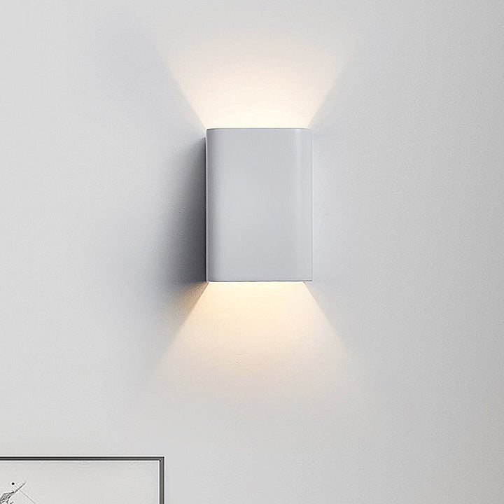 Lisslune | Cubist Metal Up and Down Wall Lamp Contemporary Bronze/Gold/White LED Wall Light for Living Room
