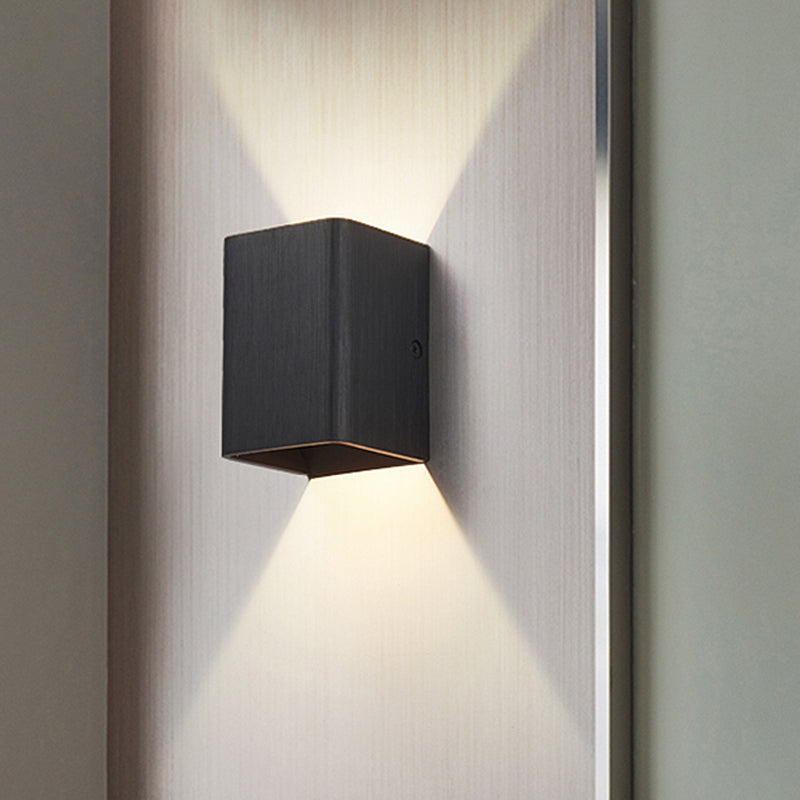 Lisslune | Cubist Metal Up and Down Wall Lamp Contemporary Bronze/Gold/White LED Wall Light for Living Room