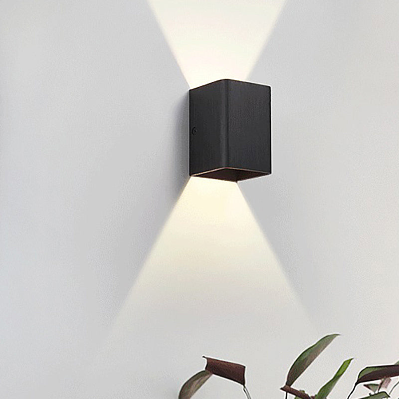 Lisslune | Cubist Metal Up and Down Wall Lamp Contemporary Bronze/Gold/White LED Wall Light for Living Room