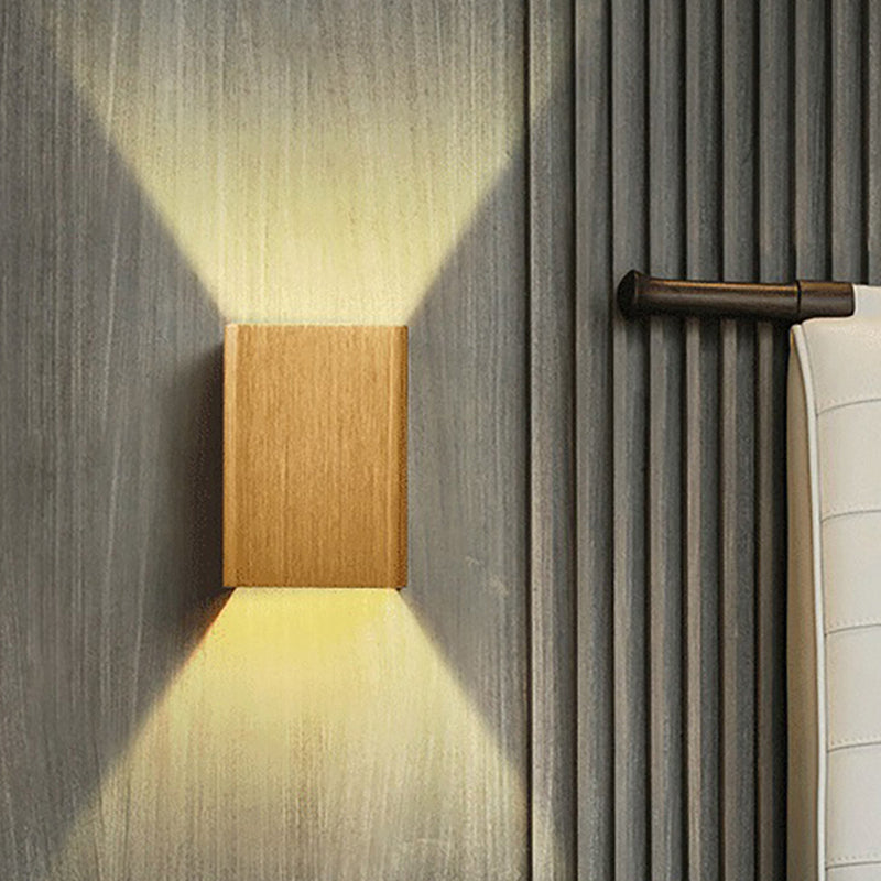 Lisslune | Cubist Metal Up and Down Wall Lamp Contemporary Bronze/Gold/White LED Wall Light for Living Room
