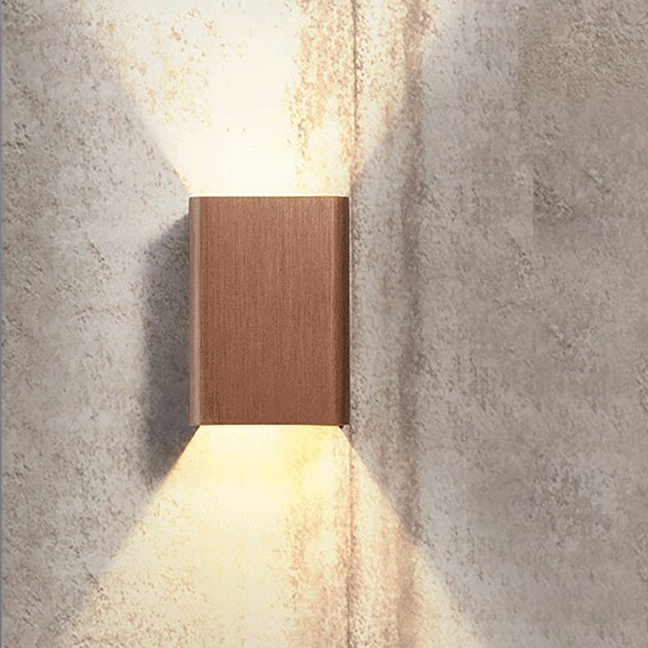 Lisslune | Cubist Metal Up and Down Wall Lamp Contemporary Bronze/Gold/White LED Wall Light for Living Room