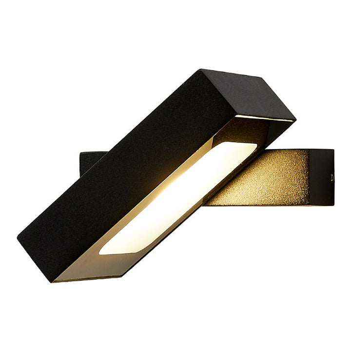Lisslune | Rectangular Wall Light Modern Metal Black/White/Grey LED Wall Mount Light with Rotatable Design